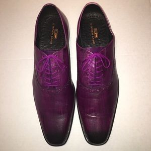 Steven Land Men’s Oxford Purple Dress Shoes